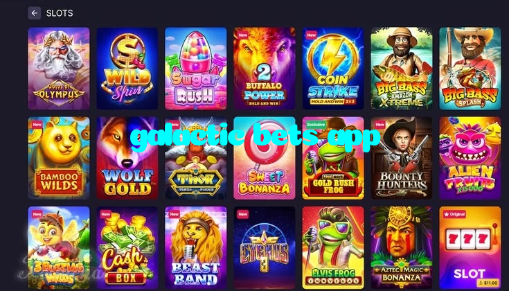 galactic bets app casino presented on mobile device in Pakistan with slots and live games